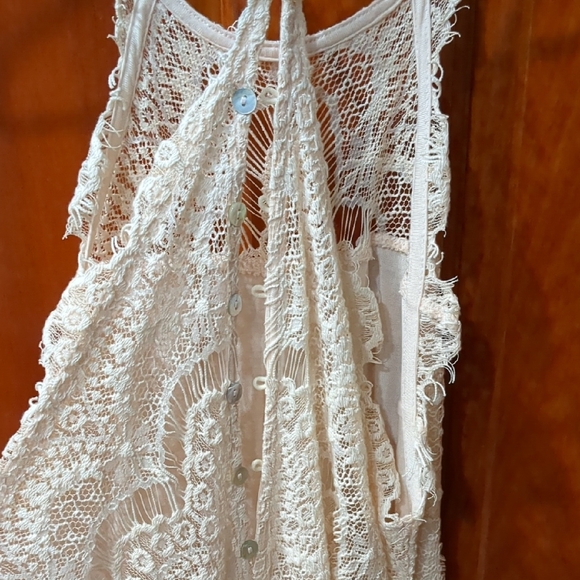 Cream Ruffled Halter Mini Dress - Picture 4 of 4